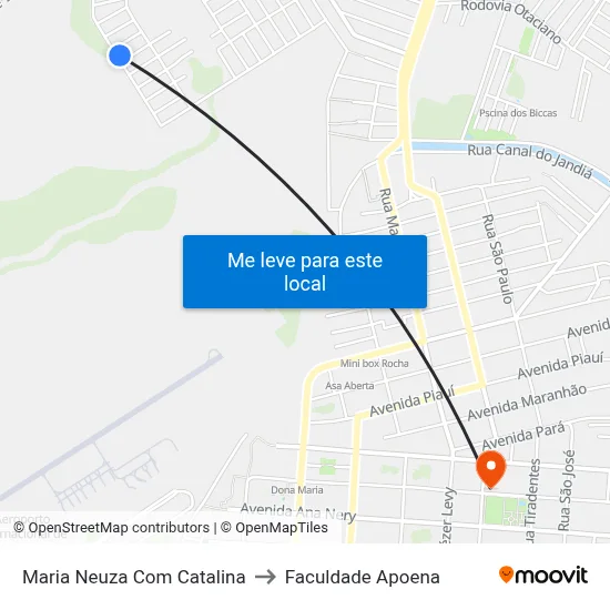 Maria Neuza Com Catalina to Faculdade Apoena map