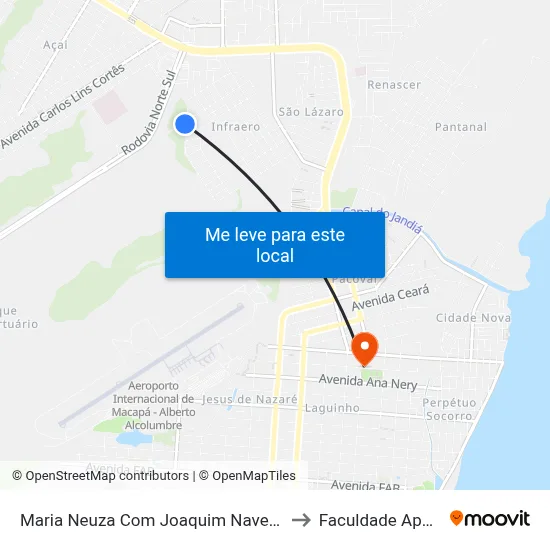 Maria Neuza Com Joaquim Navegantes to Faculdade Apoena map