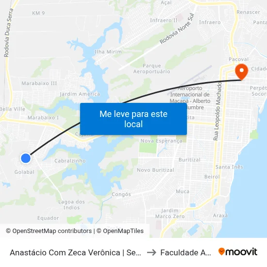 Anastácio Com Zeca Verônica | Sentido Oeste to Faculdade Apoena map