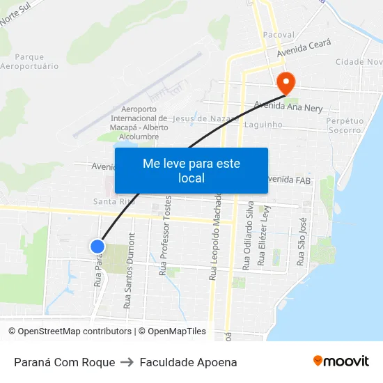 Paraná Com Roque to Faculdade Apoena map