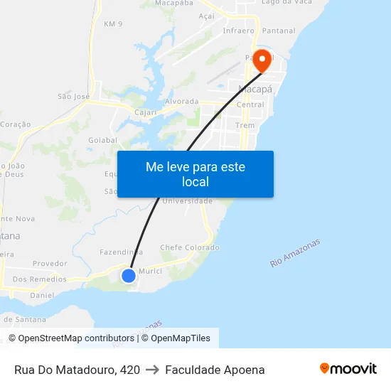 Rua Do Matadouro, 420 to Faculdade Apoena map