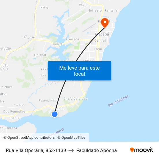 Rua Vila Operária, 853-1139 to Faculdade Apoena map