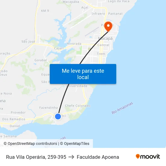 Rua Vila Operária, 259-395 to Faculdade Apoena map