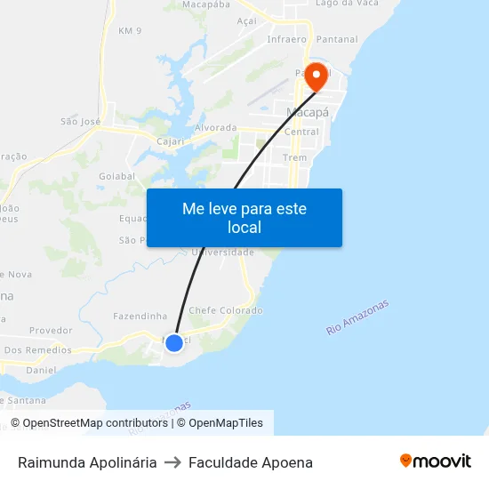 Raimunda Apolinária to Faculdade Apoena map