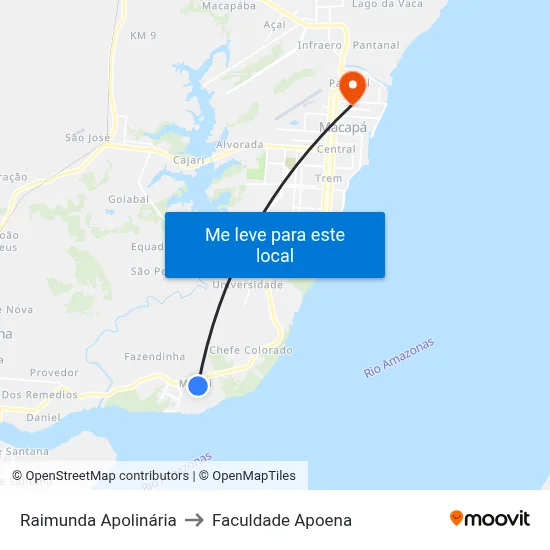 Raimunda Apolinária to Faculdade Apoena map