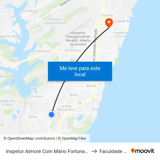 Inspetor Aimoré Com Mário Fortunato | Sentido Norte to Faculdade Apoena map
