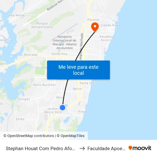 Stephan Houat Com Pedro Afonso to Faculdade Apoena map