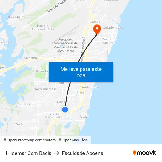 Hildemar Com Bacia to Faculdade Apoena map