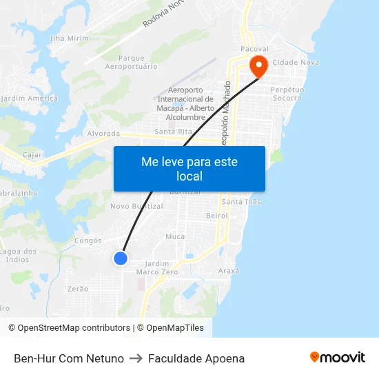 Ben-Hur Com Netuno to Faculdade Apoena map