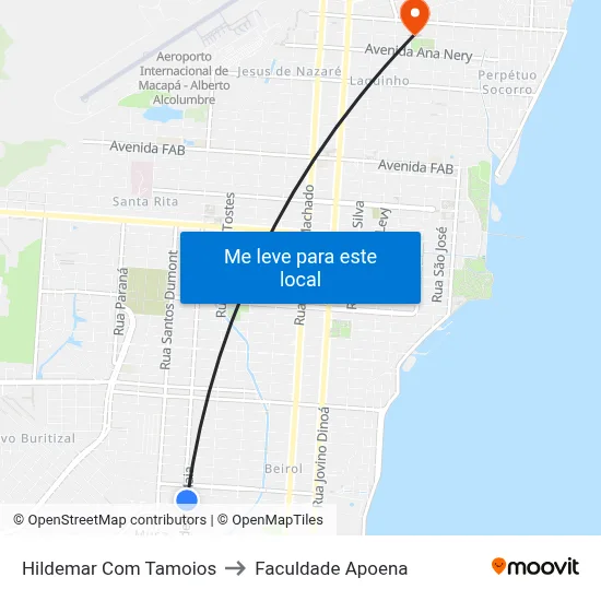 Hildemar Com Tamoios to Faculdade Apoena map