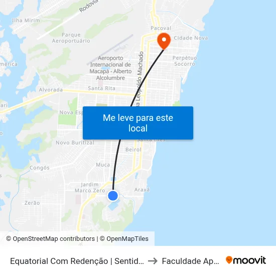 Equatorial Com Redenção | Sentido Oeste to Faculdade Apoena map