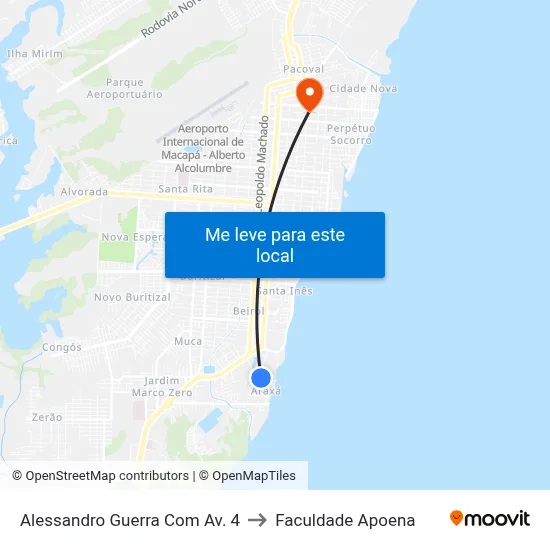 Alessandro Guerra Com Av. 4 to Faculdade Apoena map