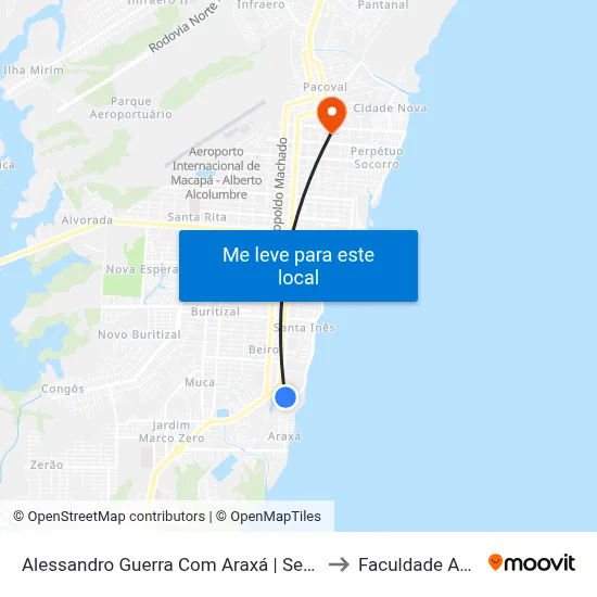 Alessandro Guerra Com Araxá | Sentido Norte to Faculdade Apoena map