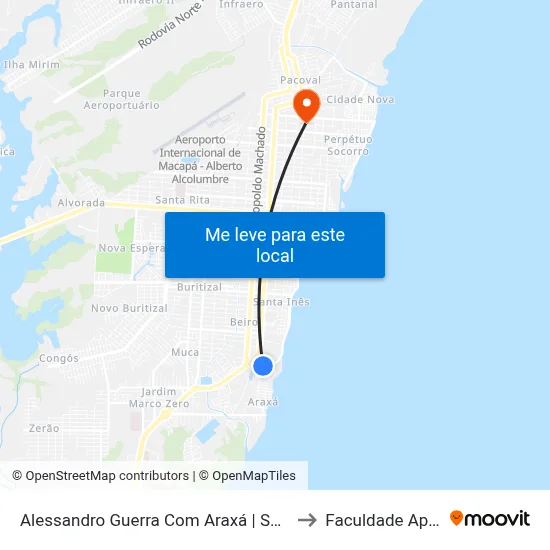 Alessandro Guerra Com Araxá | Sentido Sul to Faculdade Apoena map