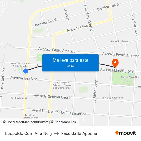 Leopoldo Com Ana Nery to Faculdade Apoena map