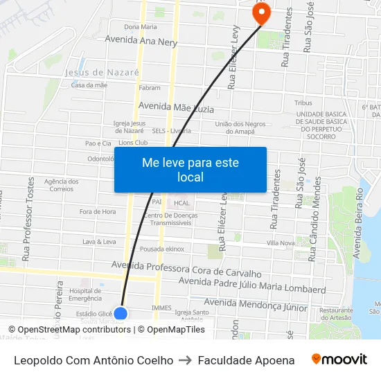 Leopoldo Com Antônio Coelho to Faculdade Apoena map