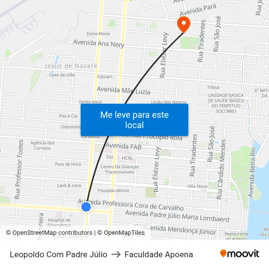 Leopoldo Com Padre Júlio to Faculdade Apoena map