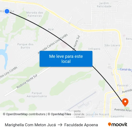 Marighella Com Meton Jucá to Faculdade Apoena map