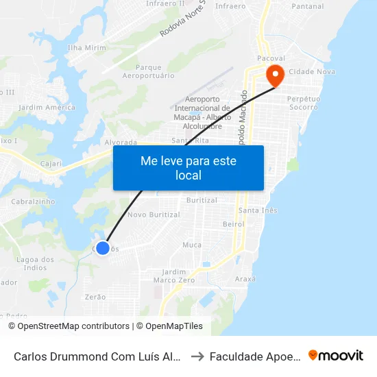 Carlos Drummond Com Luís Alves to Faculdade Apoena map