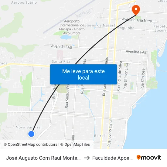 José Augusto Com Raul Monteiro to Faculdade Apoena map