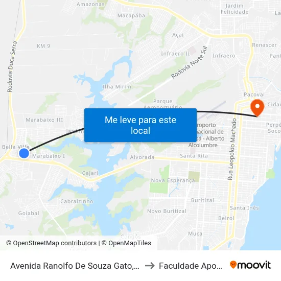 Avenida Ranolfo De Souza Gato, 225 to Faculdade Apoena map