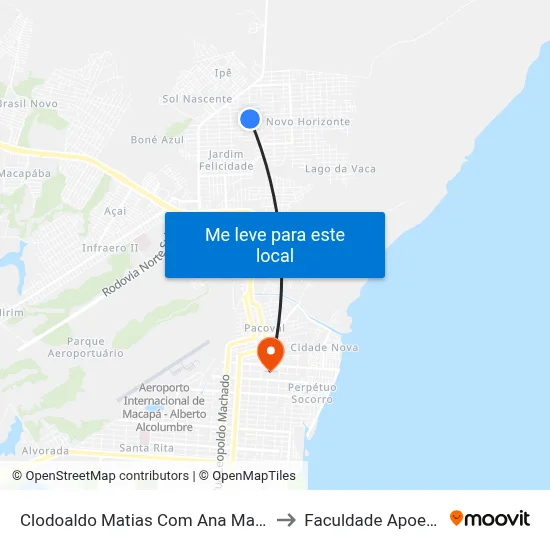 Clodoaldo Matias Com Ana Maria to Faculdade Apoena map