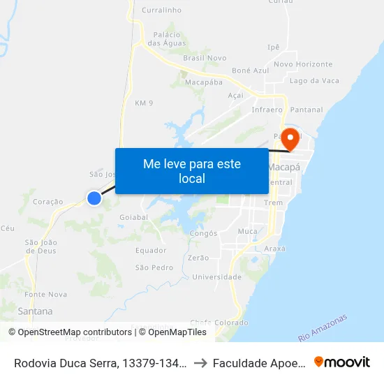 Rodovia Duca Serra, 13379-13485 to Faculdade Apoena map