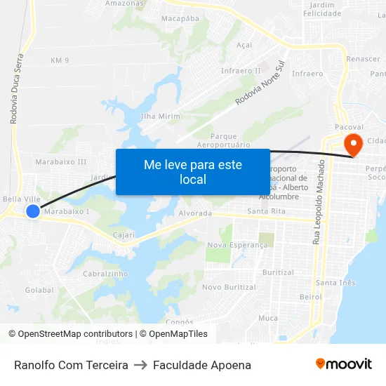 Ranolfo Com Terceira to Faculdade Apoena map