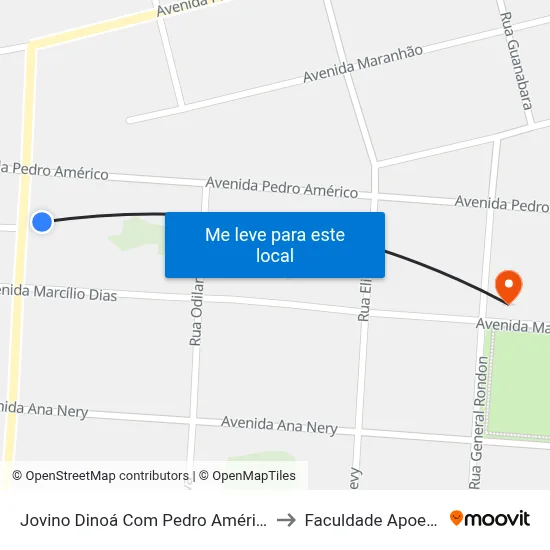 Jovino Dinoá Com Pedro Américo to Faculdade Apoena map