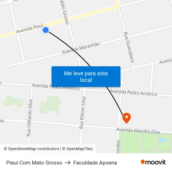 Piauí Com Mato Grosso to Faculdade Apoena map