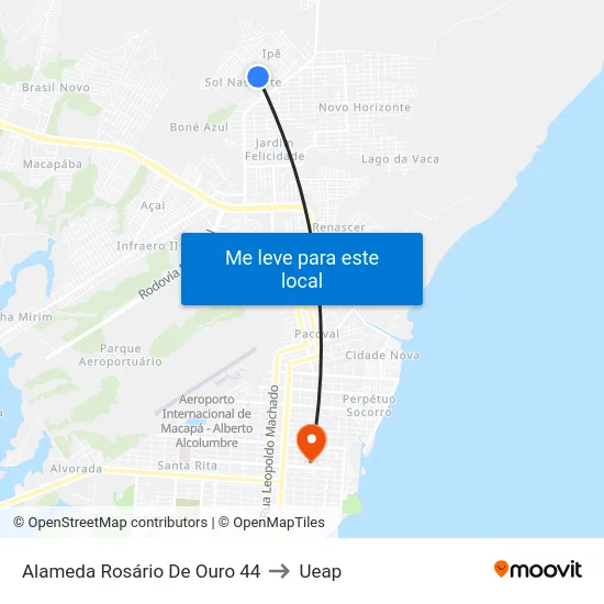 Alameda Rosário De Ouro 44 to Ueap map