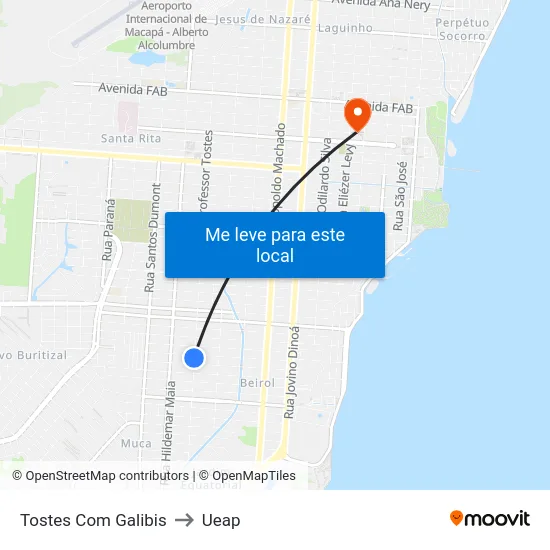 Tostes Com Galibis to Ueap map