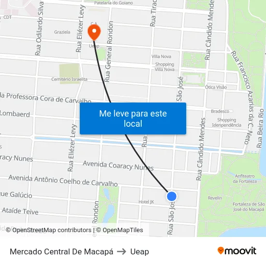Mercado Central De Macapá to Ueap map