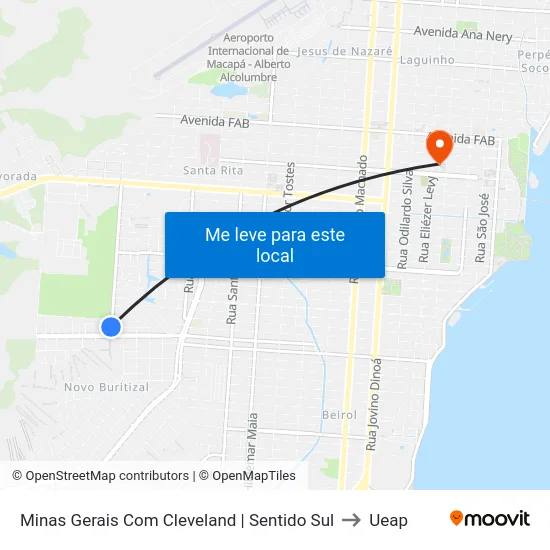 Minas Gerais Com Cleveland | Sentido Sul to Ueap map
