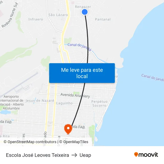 Escola José Leoves Teixeira to Ueap map