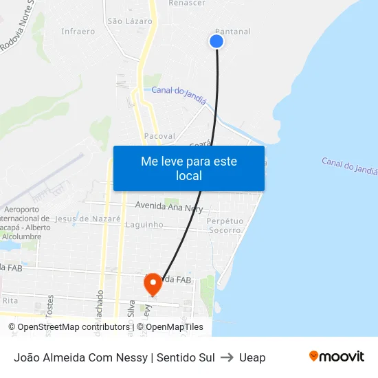 João Almeida Com Nessy | Sentido Sul to Ueap map