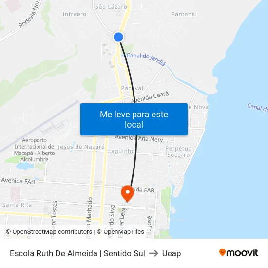 Escola Ruth De Almeida | Sentido Sul to Ueap map