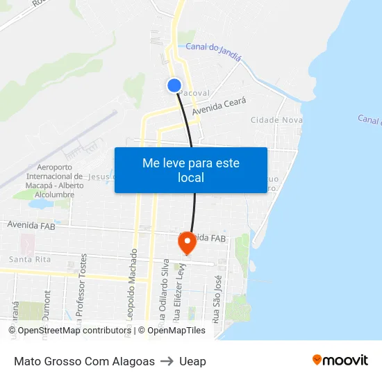 Mato Grosso Com Alagoas to Ueap map