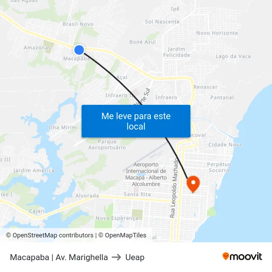 Macapaba | Av. Marighella to Ueap map