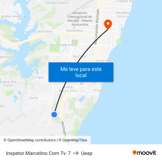Inspetor Marcelino Com Tv. 7 to Ueap map