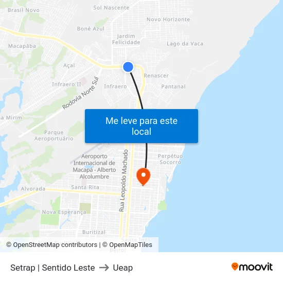 Setrap | Sentido Leste to Ueap map