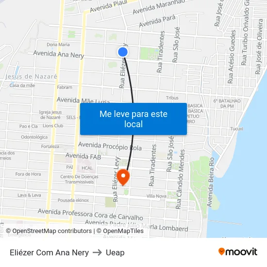 Eliézer Com Ana Nery to Ueap map