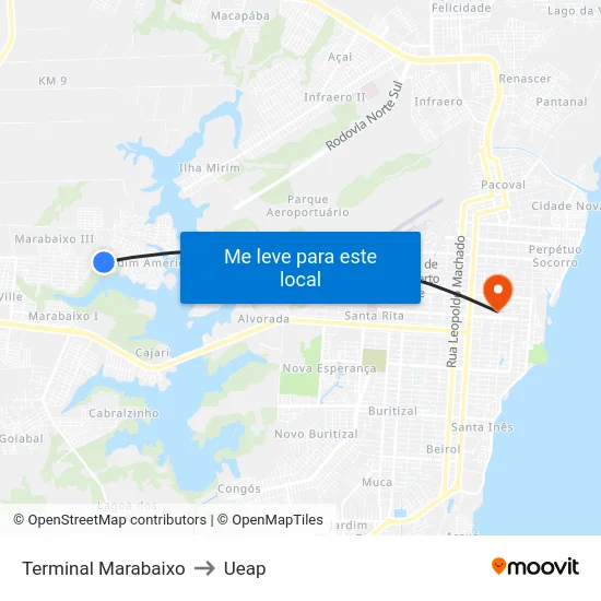 Terminal Marabaixo to Ueap map