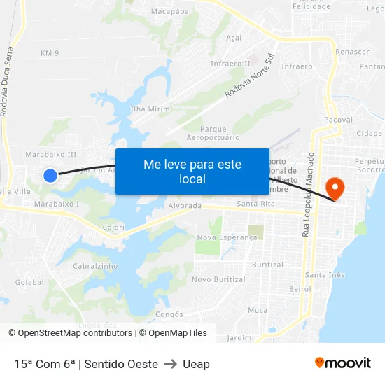 15ª Com 6ª | Sentido Oeste to Ueap map
