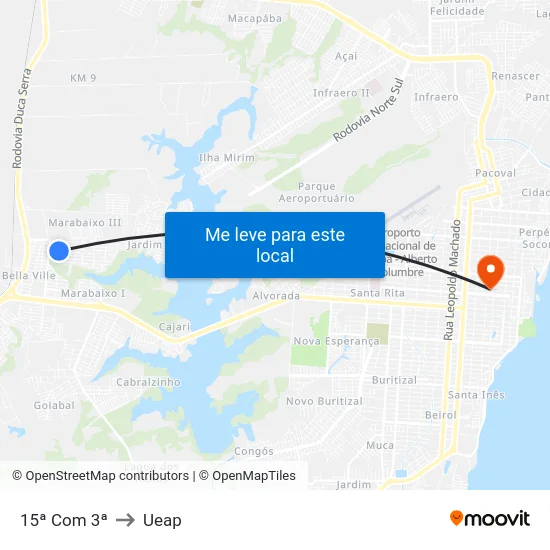 15ª Com 3ª to Ueap map