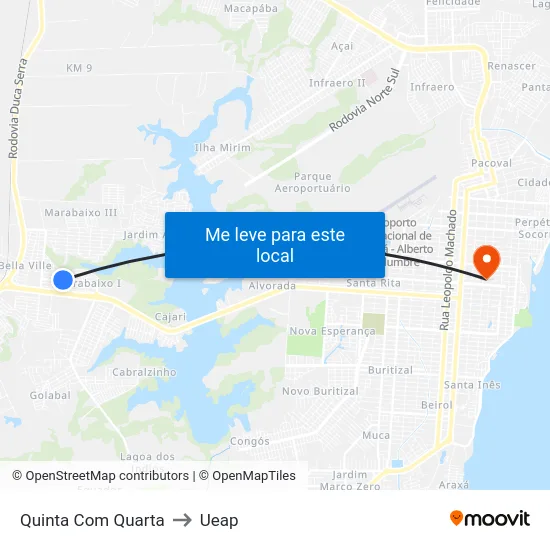 Quinta Com Quarta to Ueap map