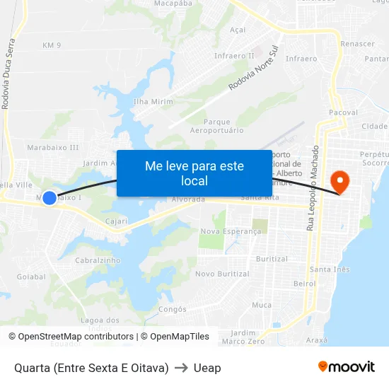 Quarta (Entre Sexta E Oitava) to Ueap map