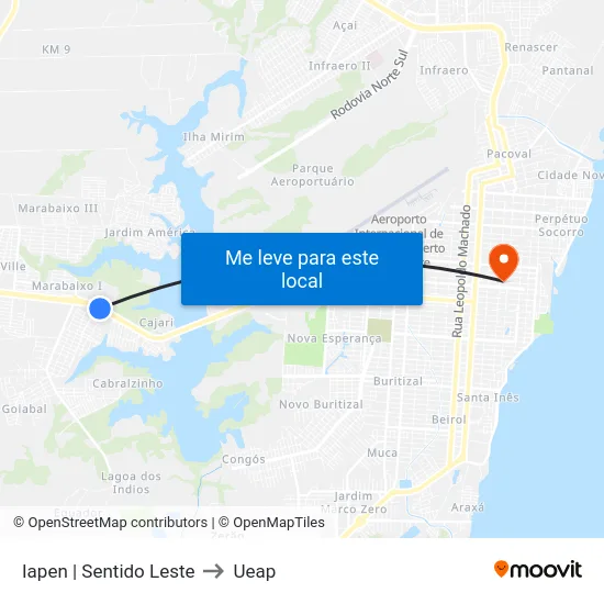 Iapen | Sentido Leste to Ueap map