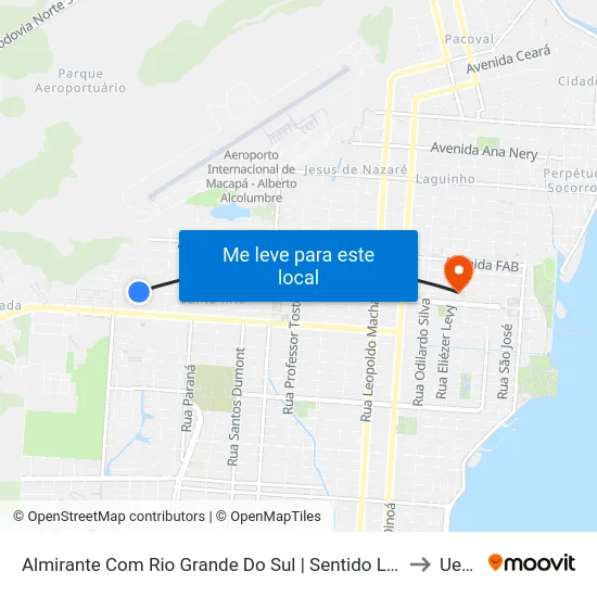 Almirante Com Rio Grande Do Sul | Sentido Leste to Ueap map