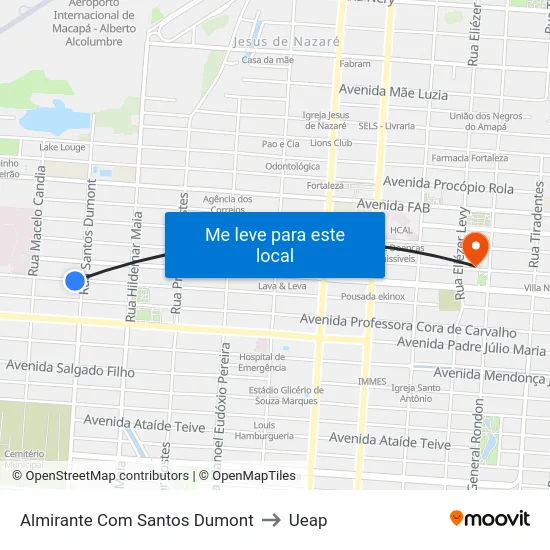 Almirante Com Santos Dumont to Ueap map